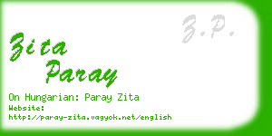 zita paray business card